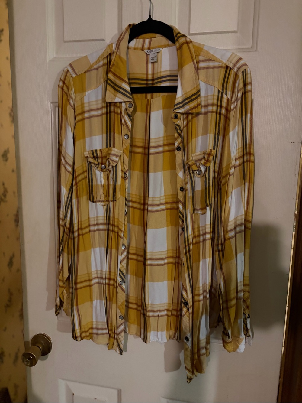 Cato Yellow Plaid Button-Down Shirt
